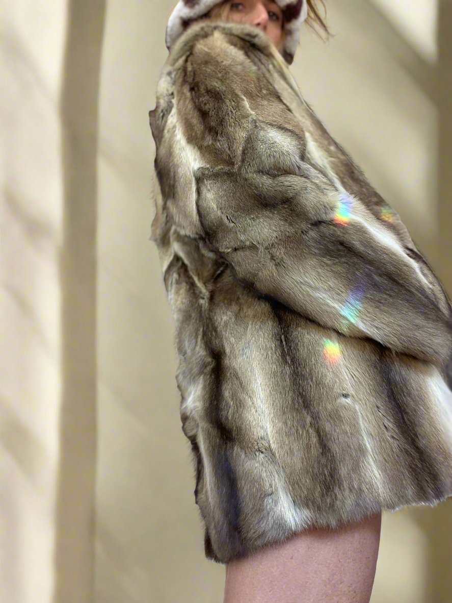 Vintage Real River Mink Fur Coat