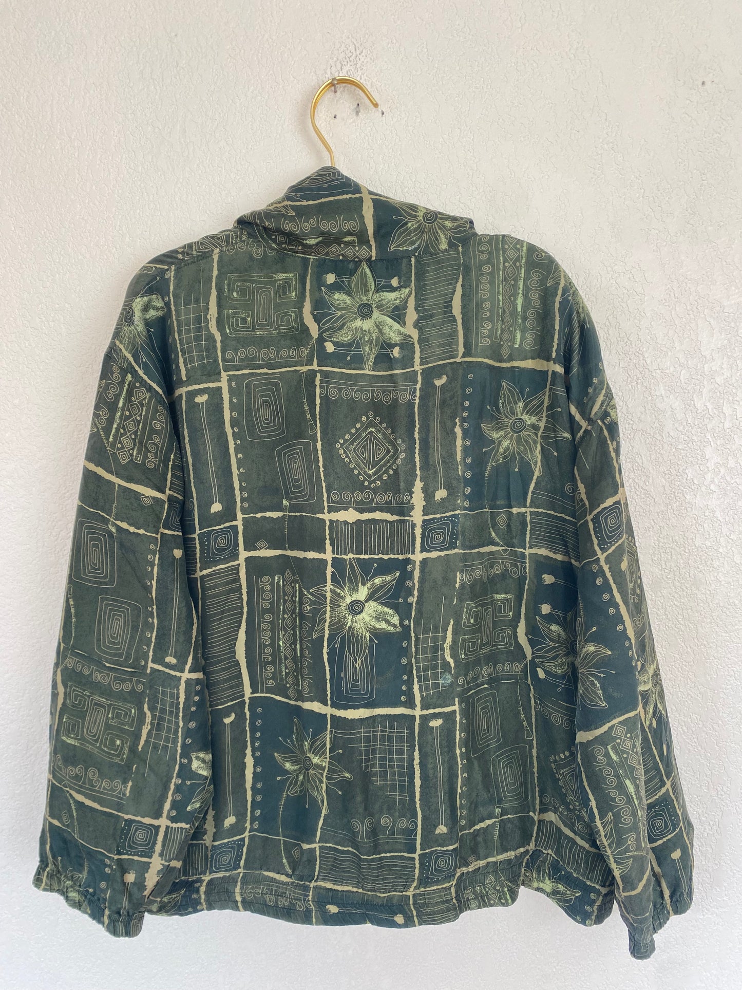 Vintage Green Silk Jacket, Large