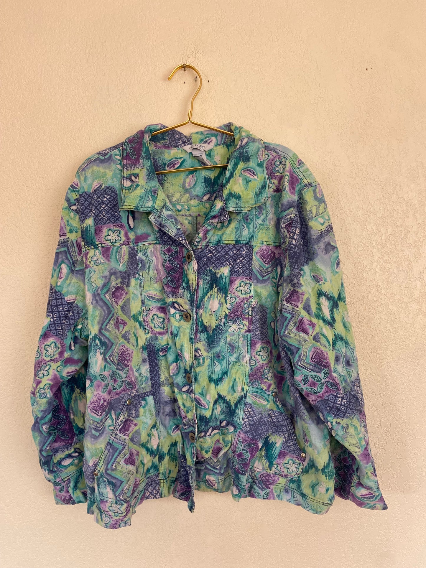 Vintage Blue Watercolor Jacket