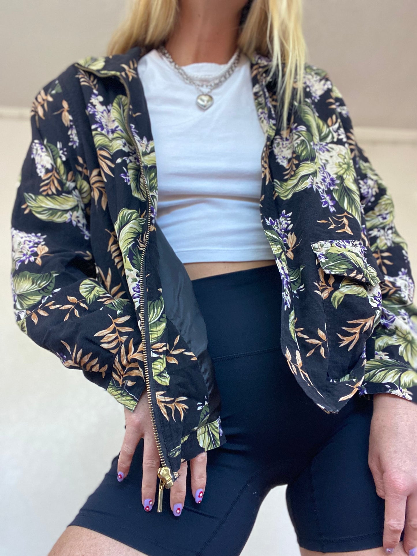 Vintage Tropical Silk Jacket (725)