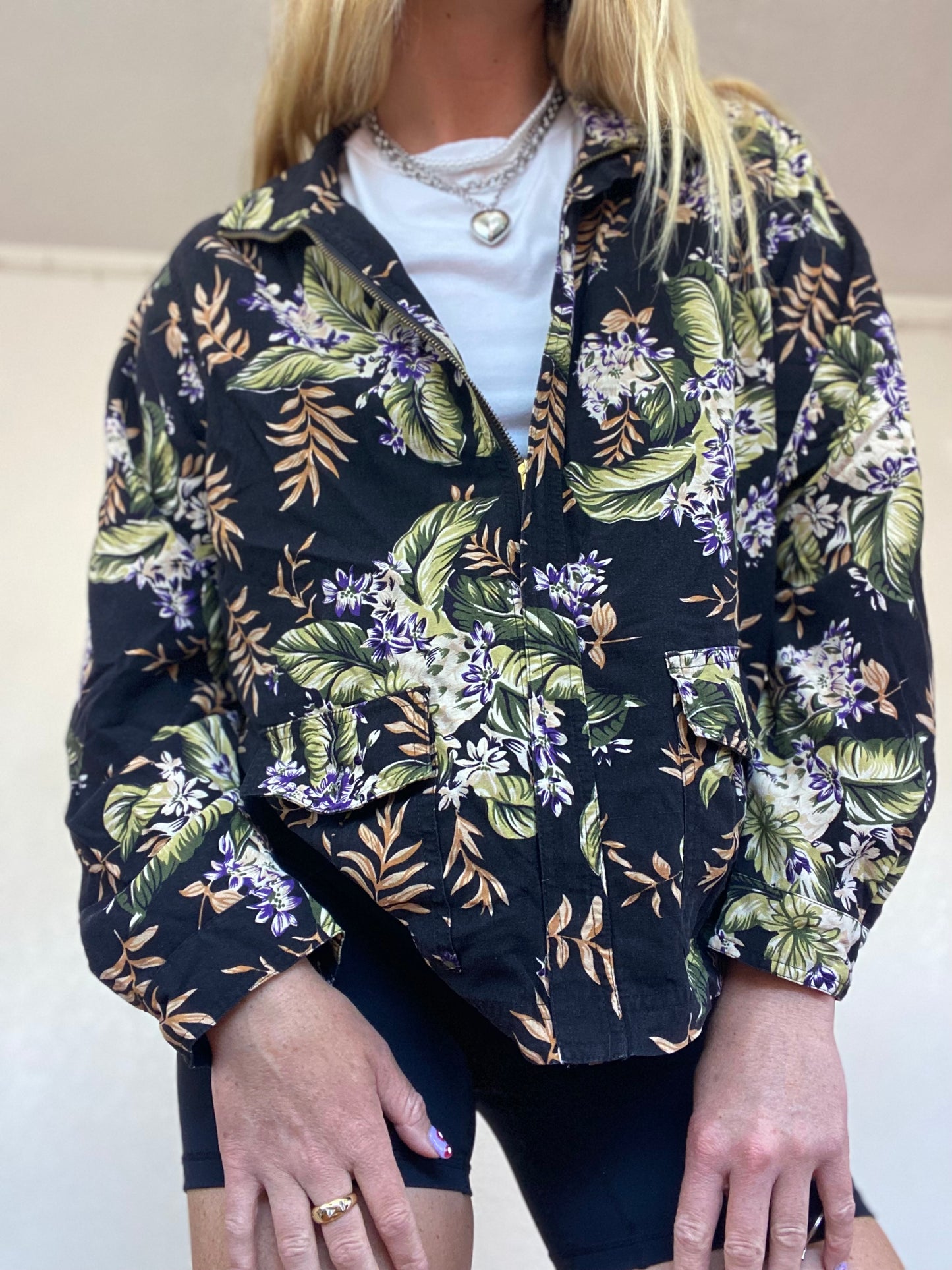 Vintage Tropical Silk Jacket (725)