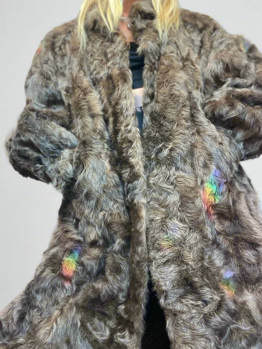 Long Brown Vintage Fur Coat