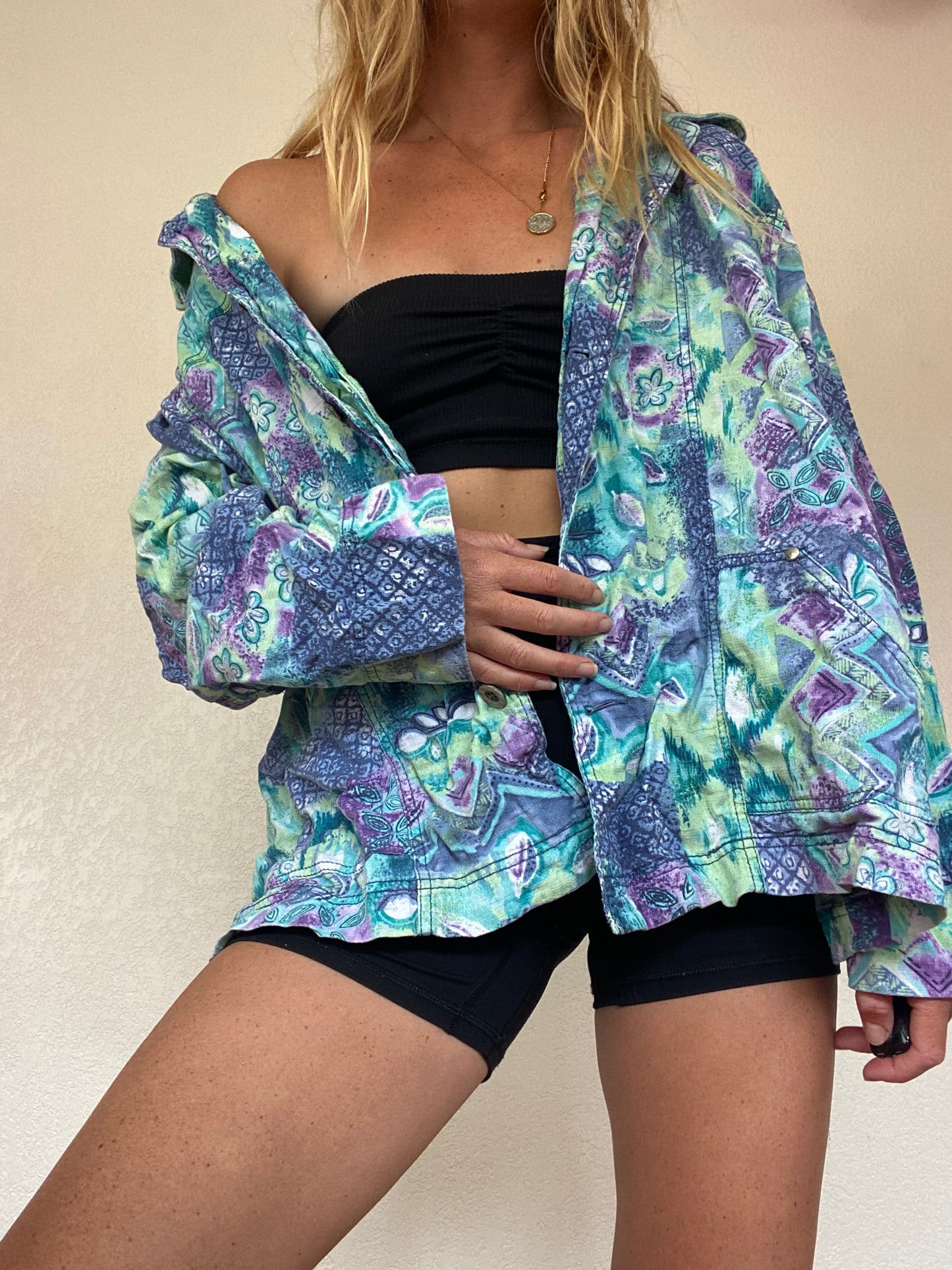 Vintage Blue Watercolor Jacket