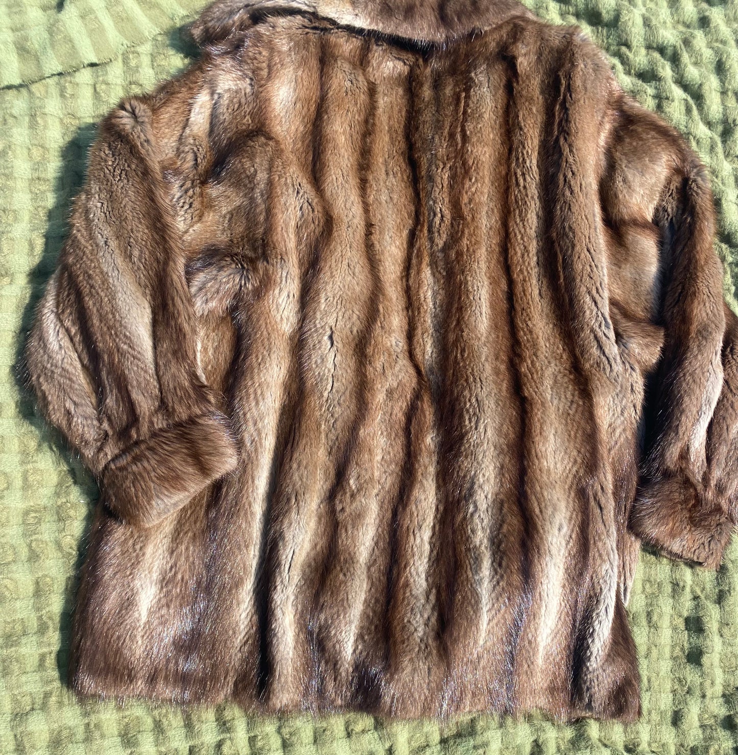 Vintage Mid-Length Striped Fur Coat