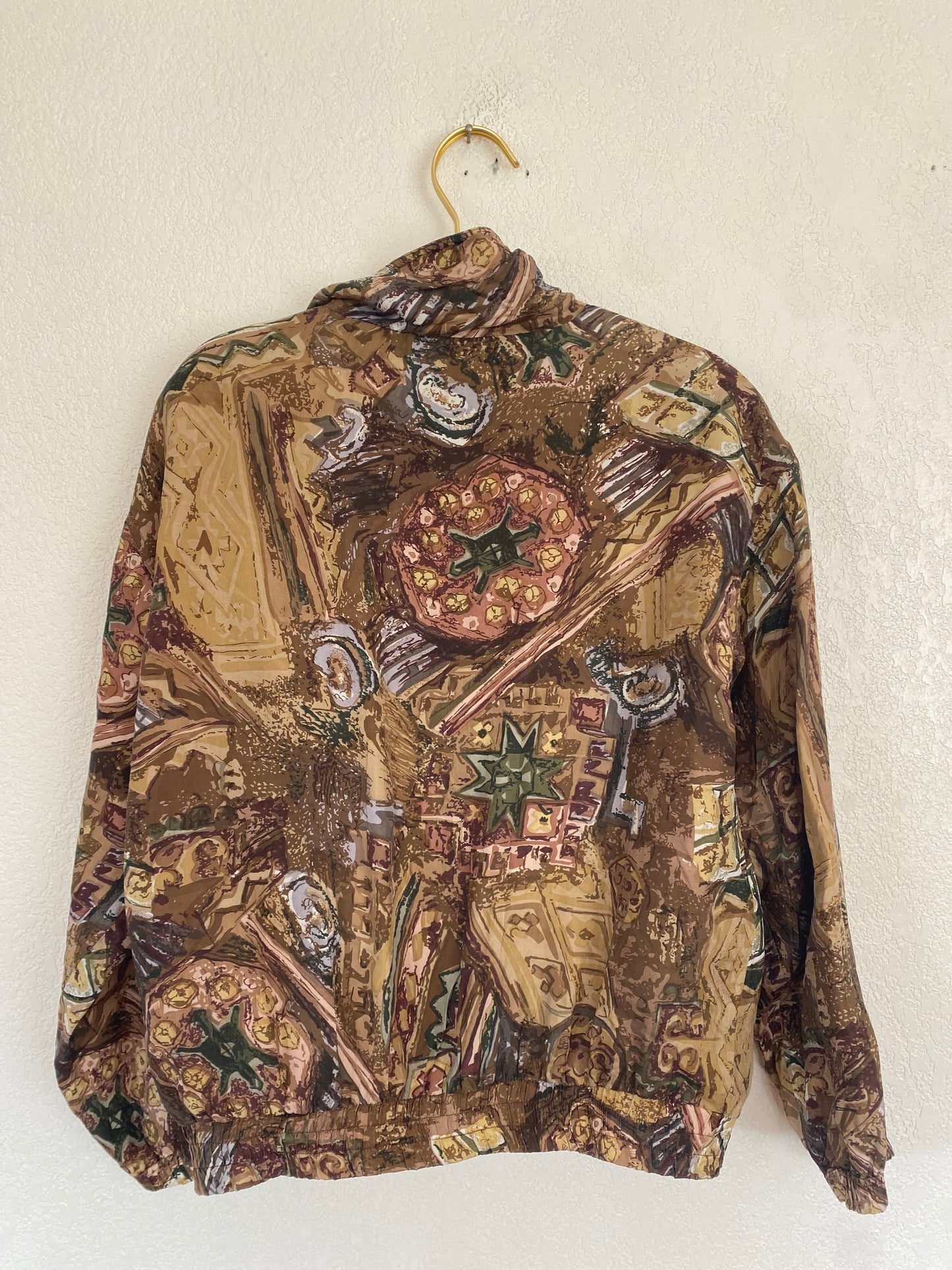 Vintage Earthy Silk Jacket, Small