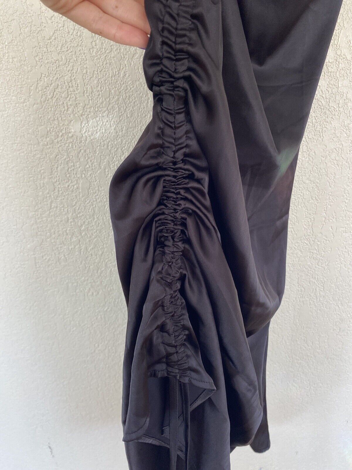 Black Satin Mini Dress - Unbranded - Women’s Large # 2651