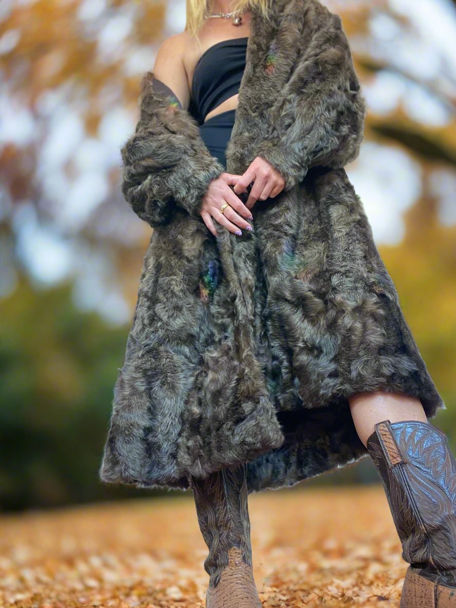 Long Brown Vintage Fur Coat