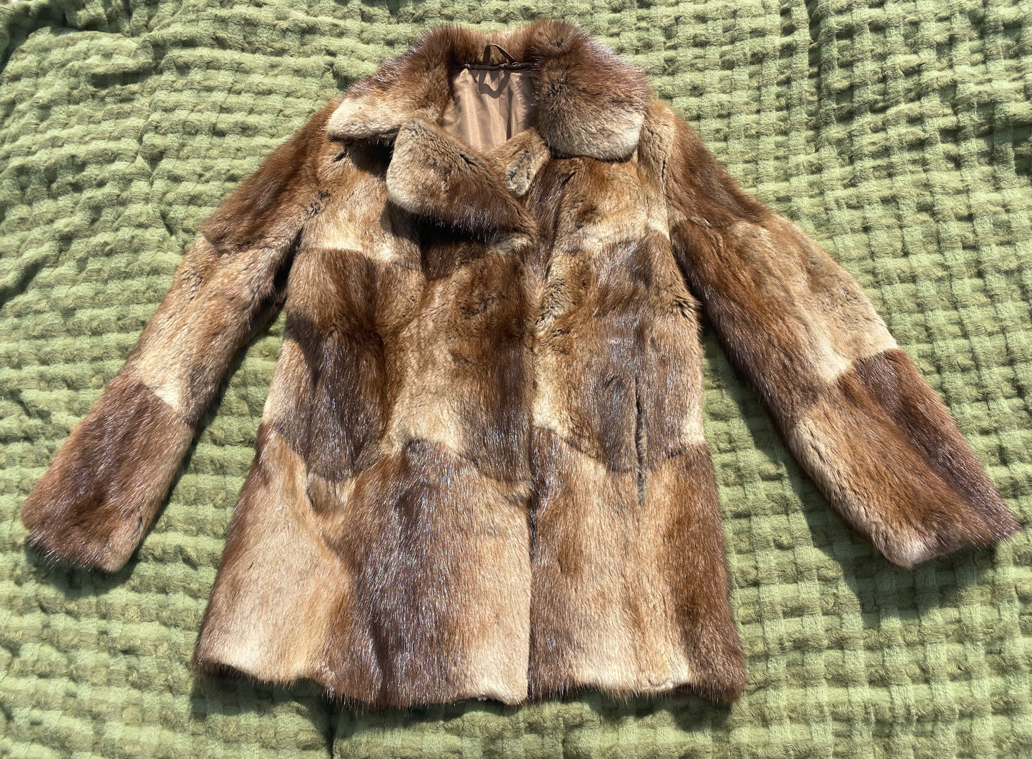 Vintage Light Brown River Mink Fur Coat