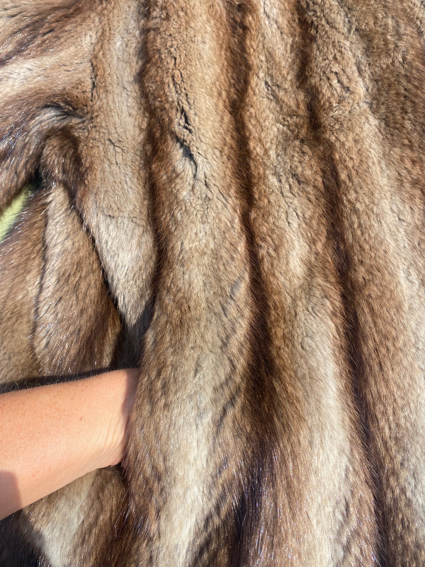 Vintage Mid-Length Striped Fur Coat