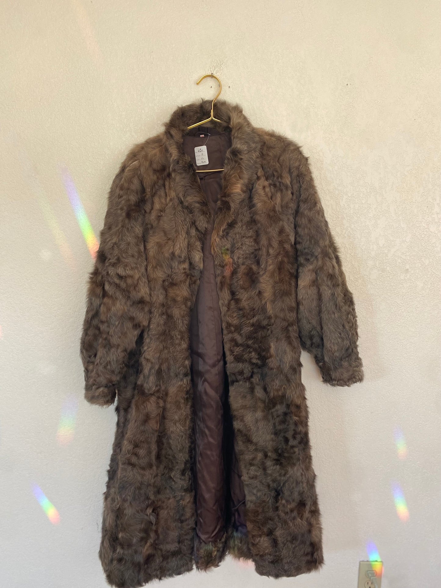 Long Brown Vintage Fur Coat