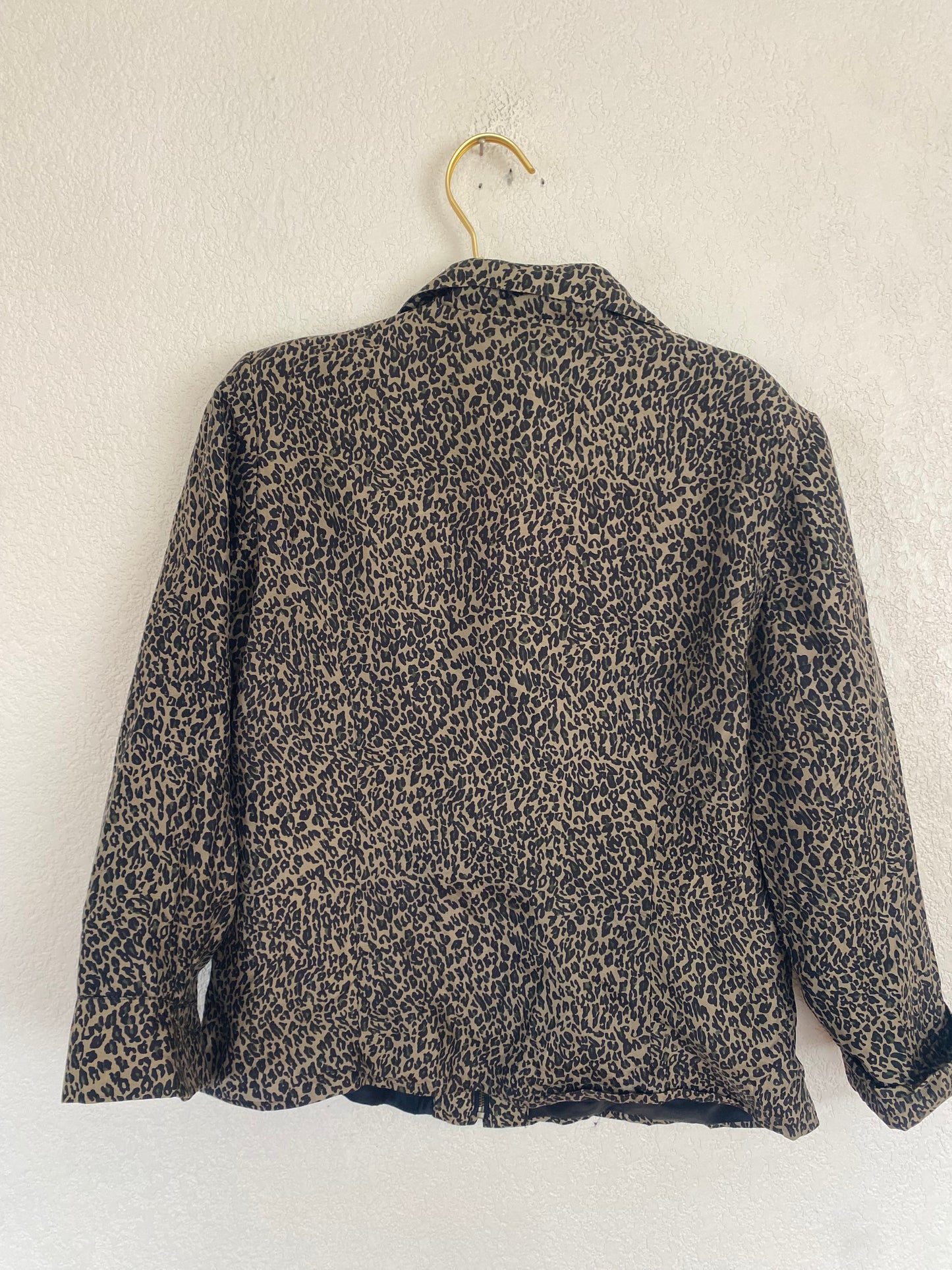 Vintage Leopard Print Silk Jacket