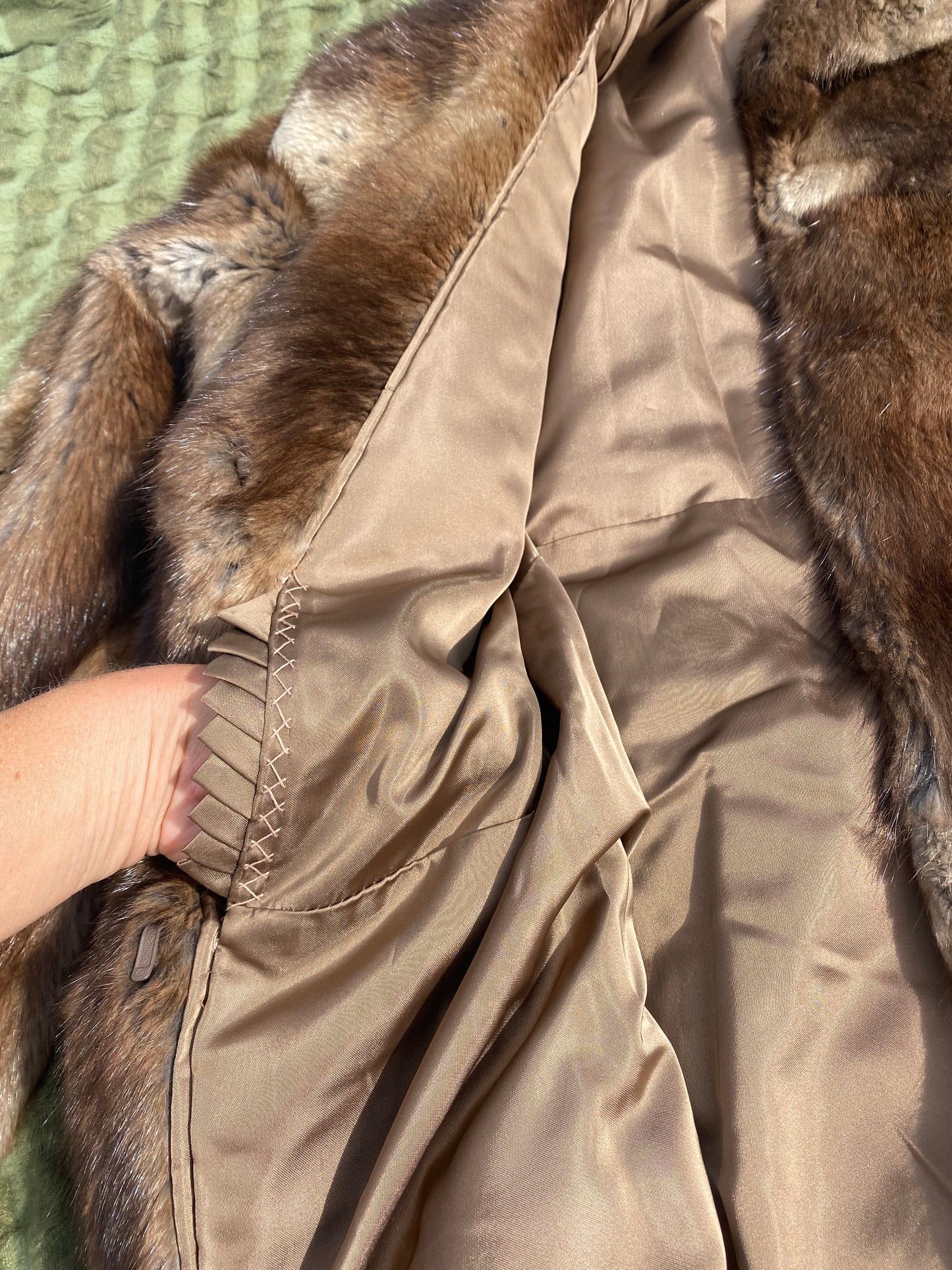 Vintage Light Brown River Mink Fur Coat