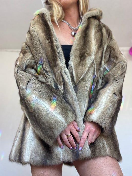 Vintage Real River Mink Fur Coat