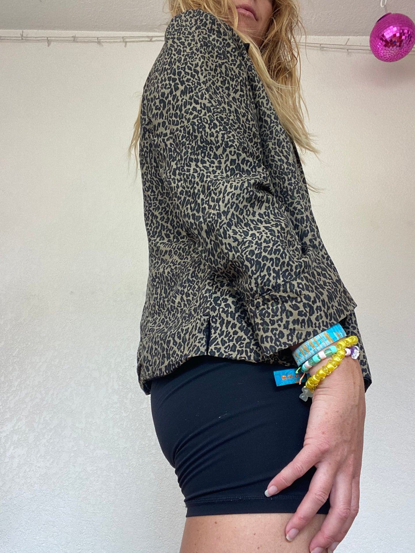 Vintage Leopard Print Silk Jacket