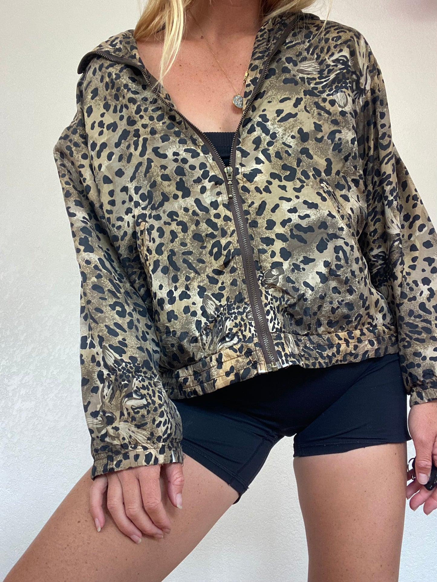 Vintage Leopard Print Jacket, Small, #295