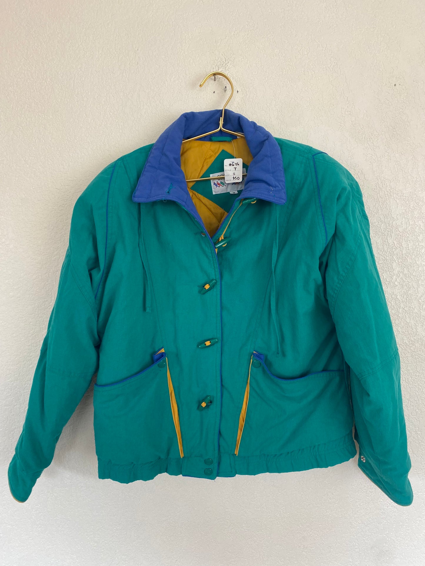 Green Vintage Ski Coat, small, #646