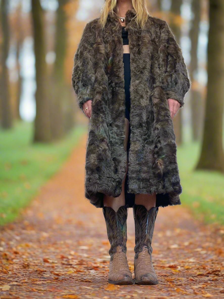 Long Brown Vintage Fur Coat