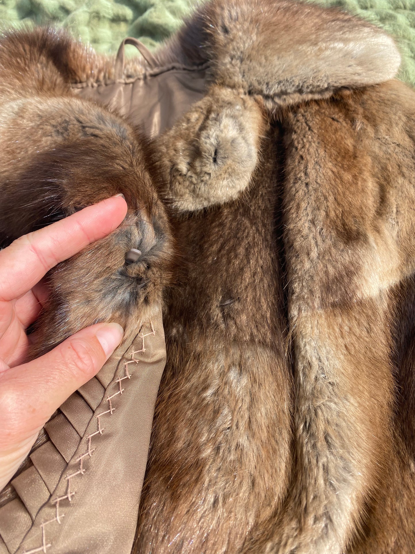 Vintage Light Brown River Mink Fur Coat