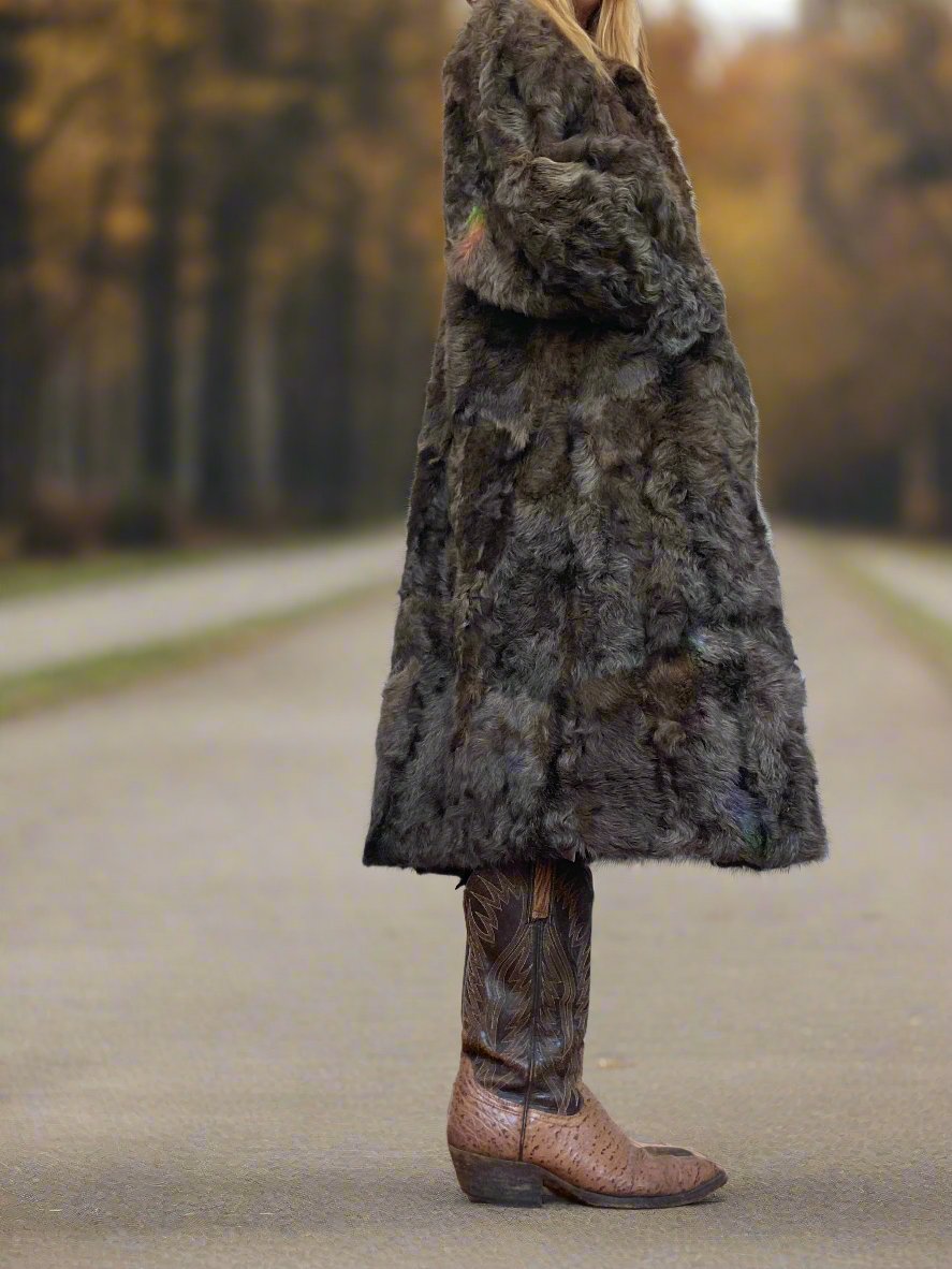 Long Brown Vintage Fur Coat