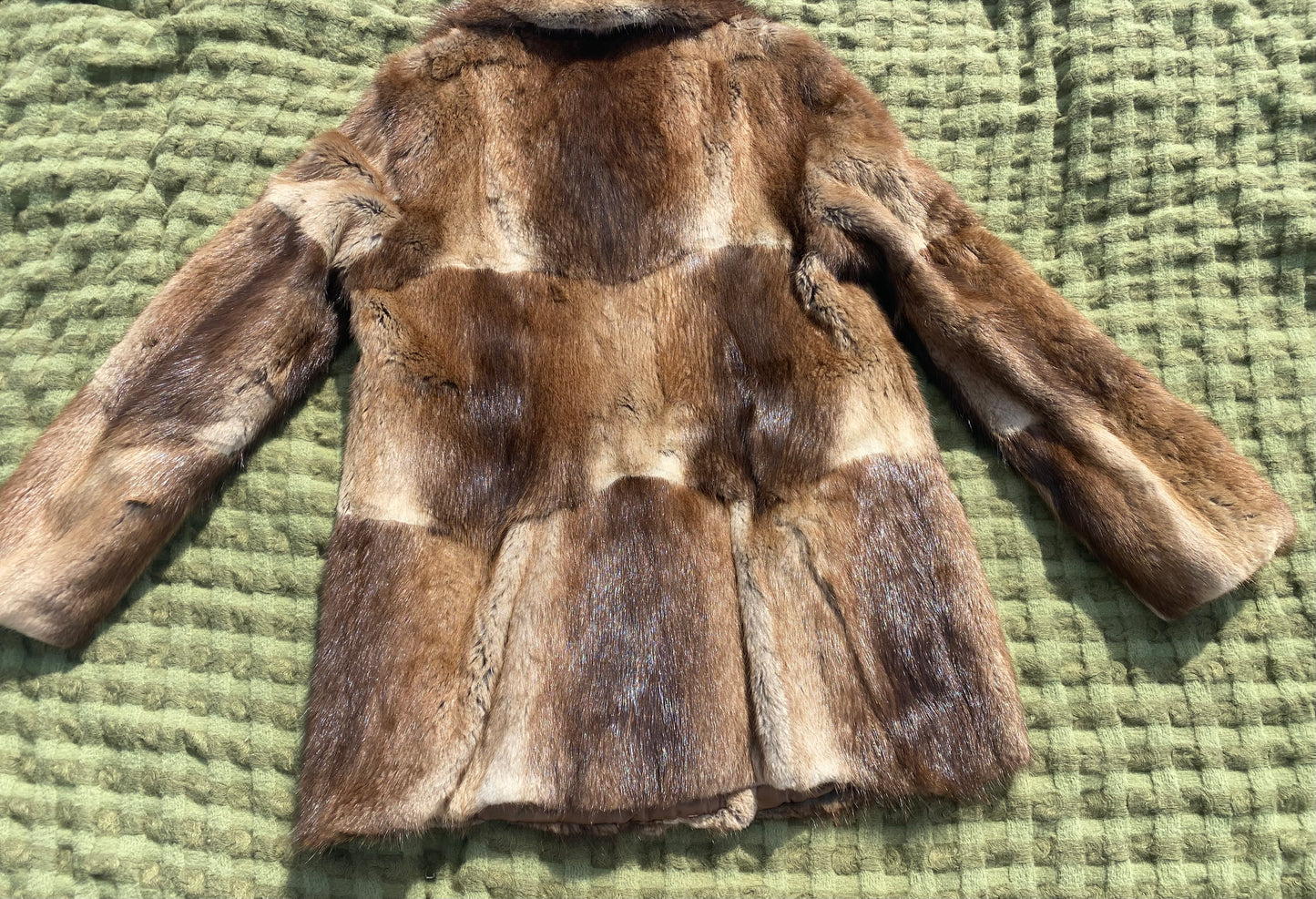 Vintage Light Brown River Mink Fur Coat