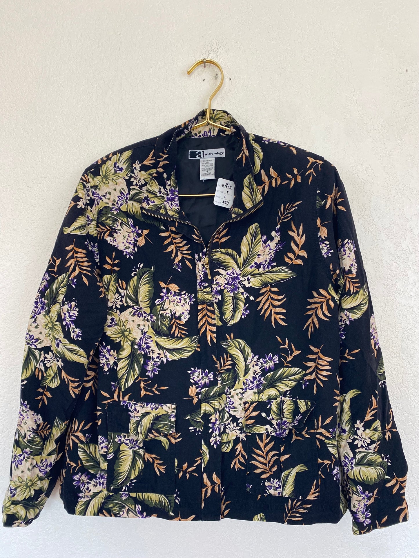 Vintage Tropical Silk Jacket (725)