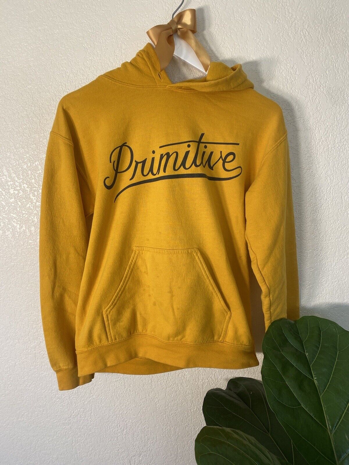 Yellow Hoodie - Primitive Skateboarding - Adult Small