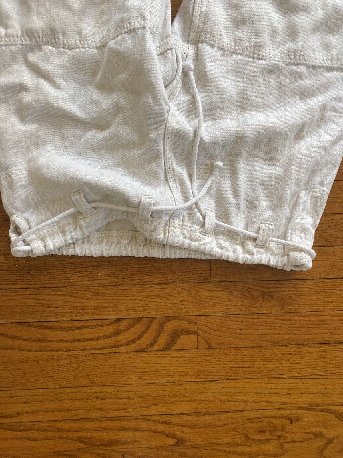 Ivory Canvas Drawstring Pants - Unbranded - Size Medium
