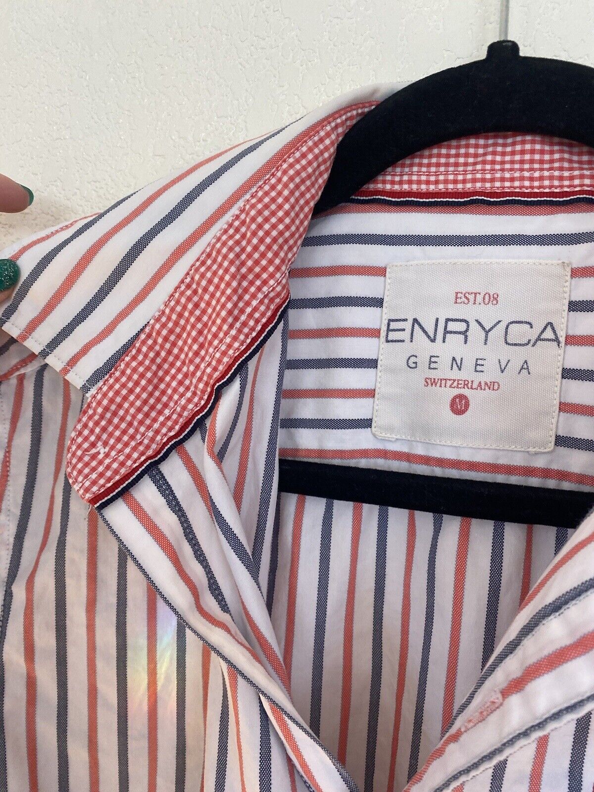 Striped Button Down Shirt - Enryca - Men's Medium # 2211