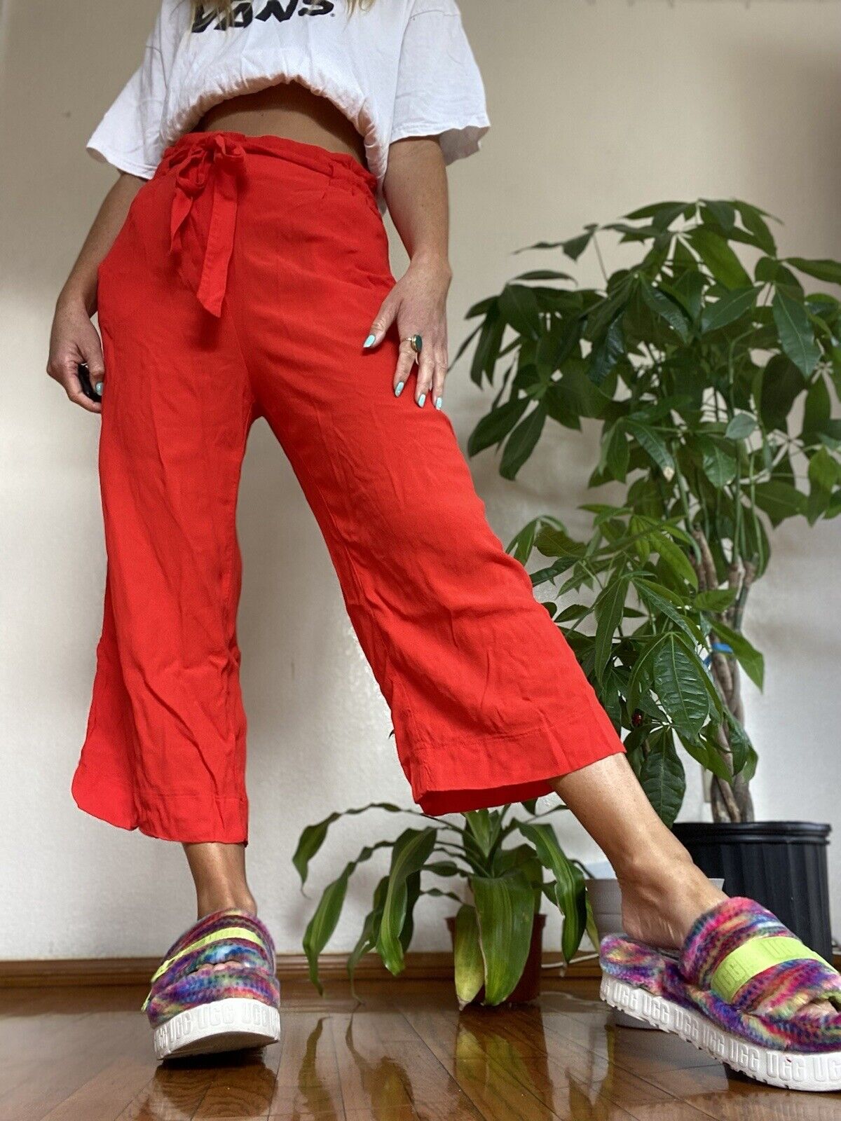 Red Trouser Pants - Unbranded - Women’s Large # 2119
