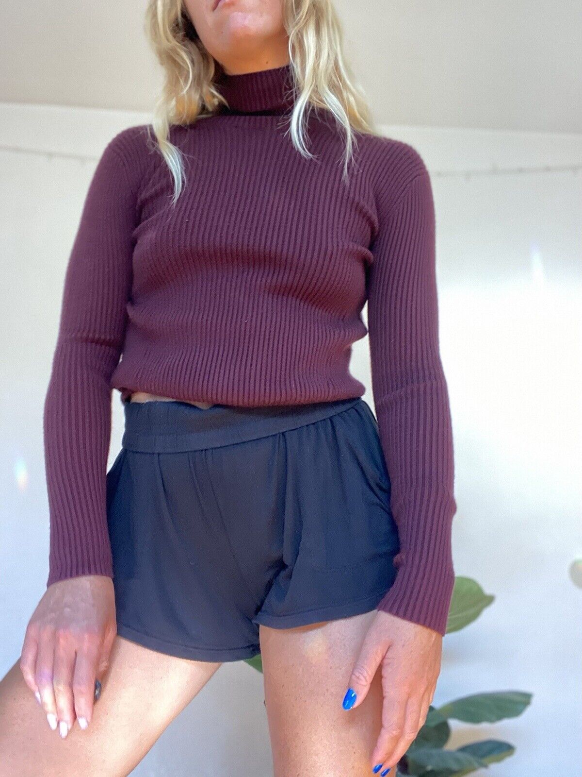 Maroon Turtleneck Sweater - Zara - Size Small