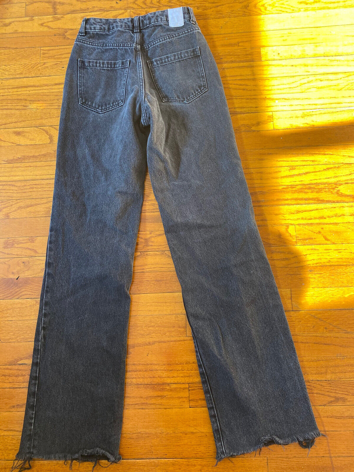 Black Straight Leg Jeans - Zara - Women's 2 Long # 2208