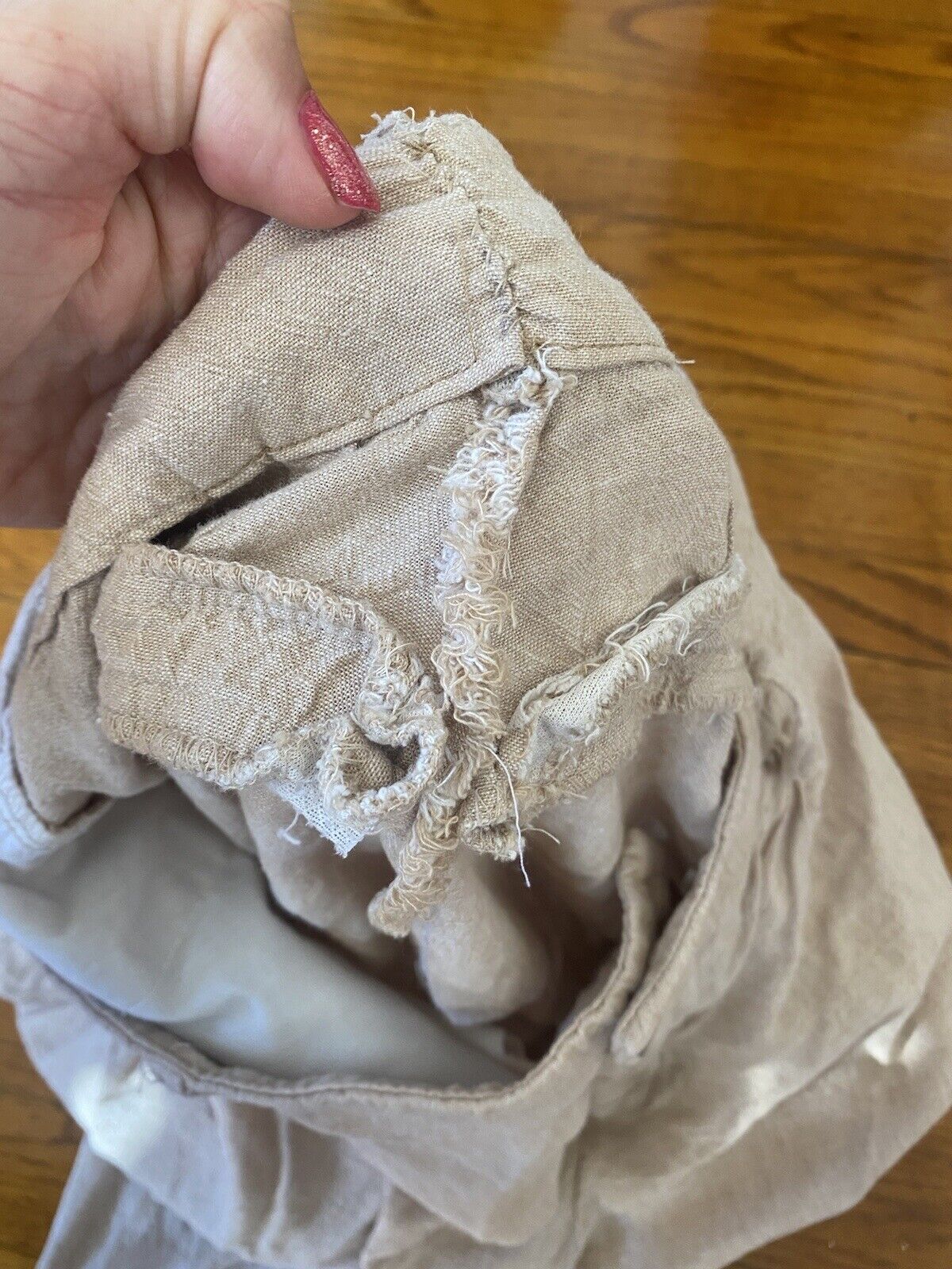 Beige Linen Cropped Pants - Unbranded - Size Small
