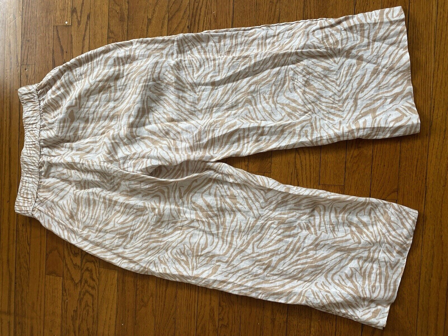 Zebra Print Linen Pants - Nicole Miller - Women’s Small # 2598
