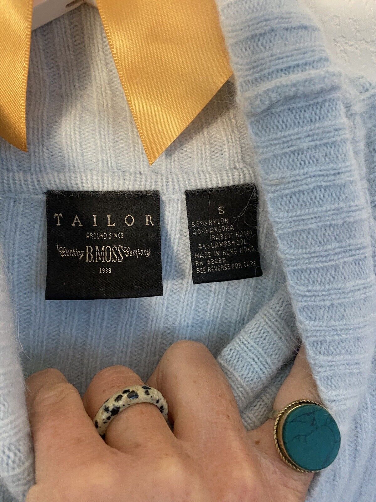 Blue Turtleneck Angora Sweater - Taylor B.Moss - Women's Small