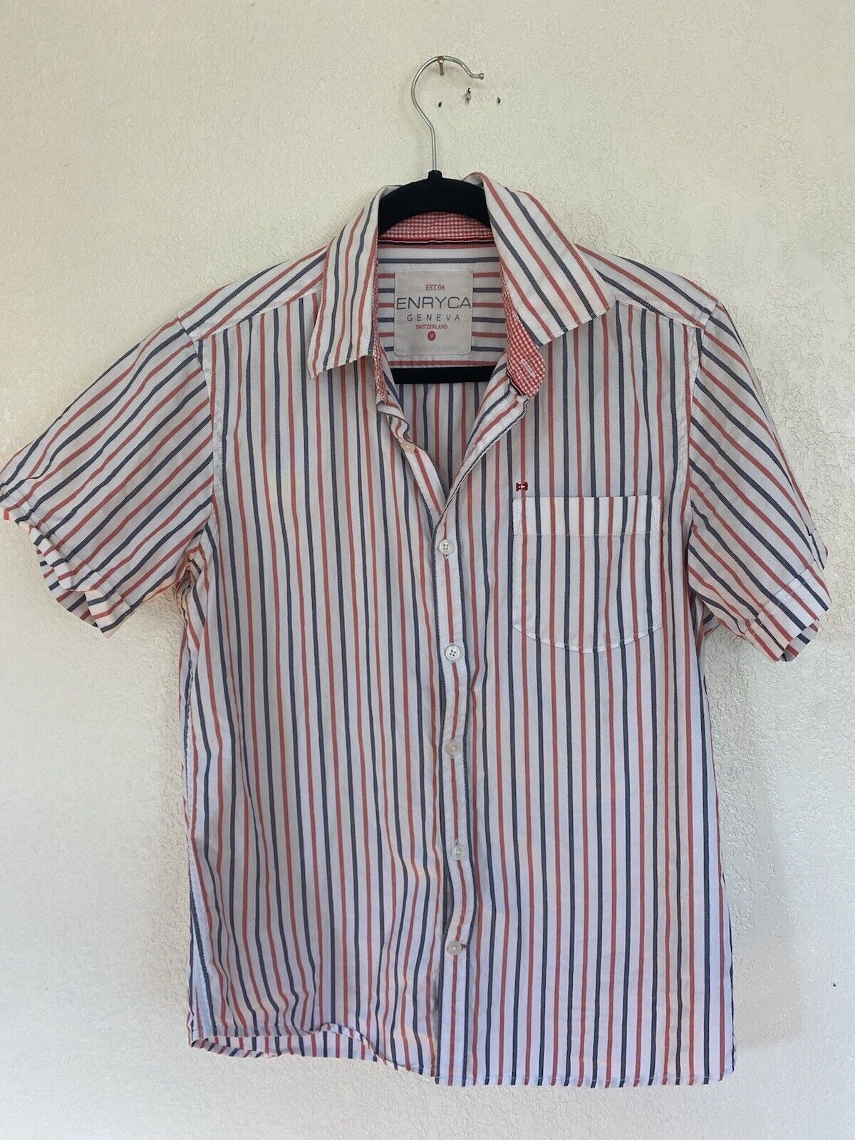 Striped Button Down Shirt - Enryca - Men's Medium # 2211