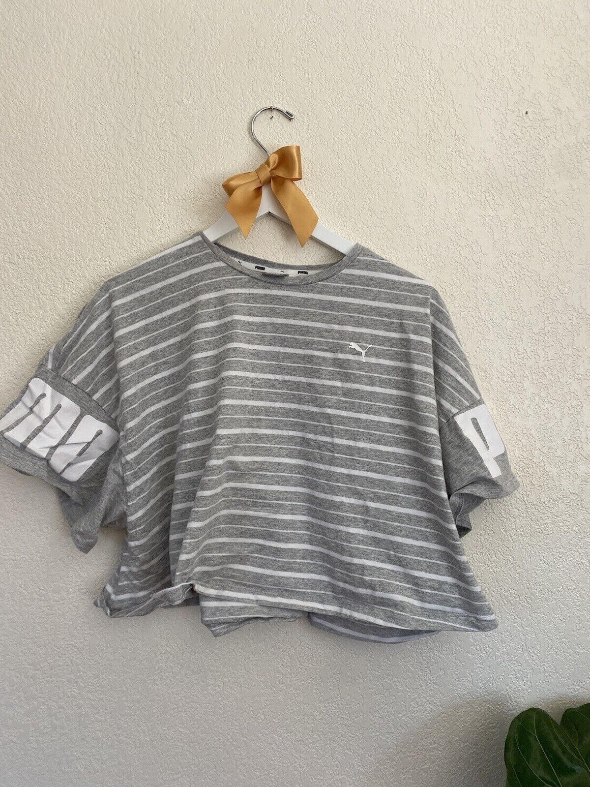 Gray Striped Tshirt - Puma - Women’s XL