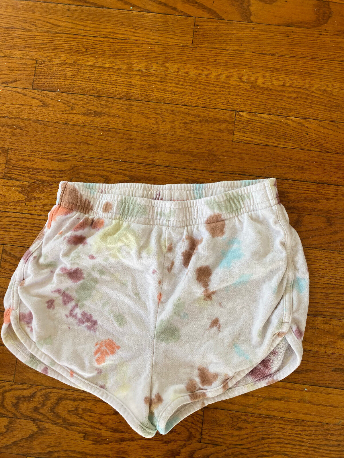 White Tie Dye Dolphin Shorts - Unbranded - Size Small