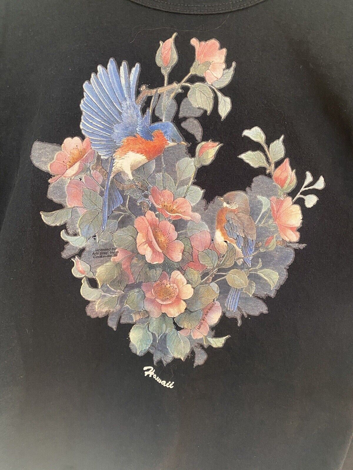 Vintage Floral Print T-Shirt - Anvil - Women s XL # 2122