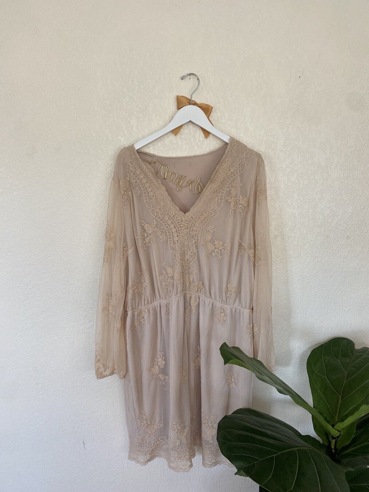 Off-White Lace Dress - Unbranded - Women's XXL