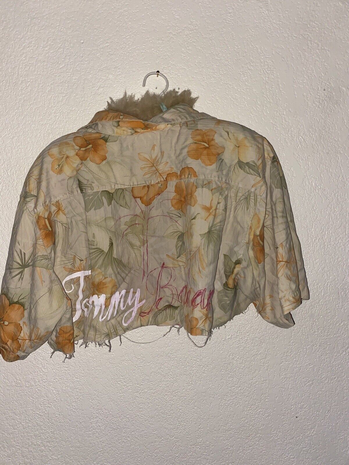 Reworked Cropped Tropical Button Down - Tommy Bahama - Size Medium