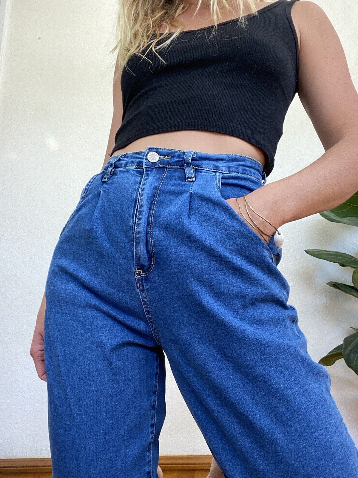 Vintage High Waist Tapered Denim Jeans - Unbranded - Women's Small