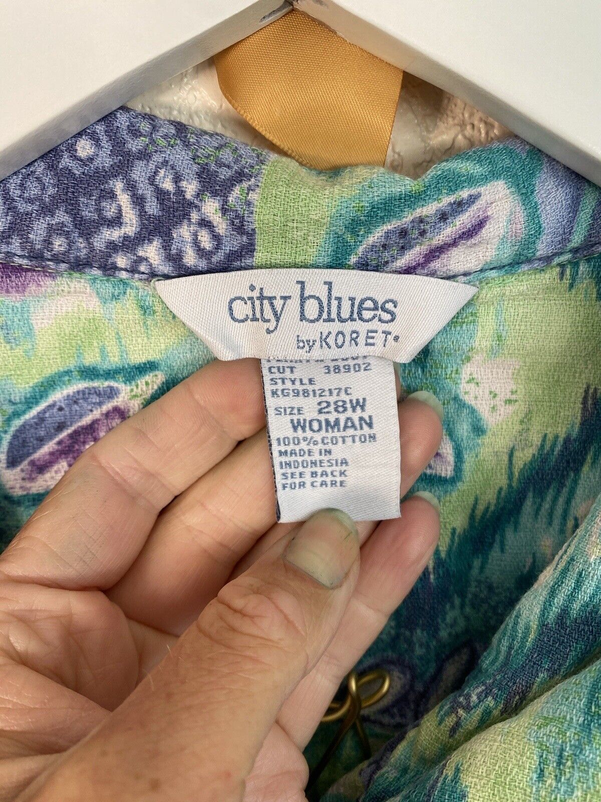 Vintage Blue Patchwork Jacket - City Blues - Women’s XL