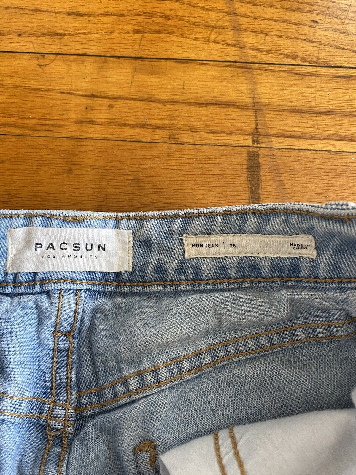 Blue Two Tone Cropped Mom Jeans - PacSun - Women’s 25