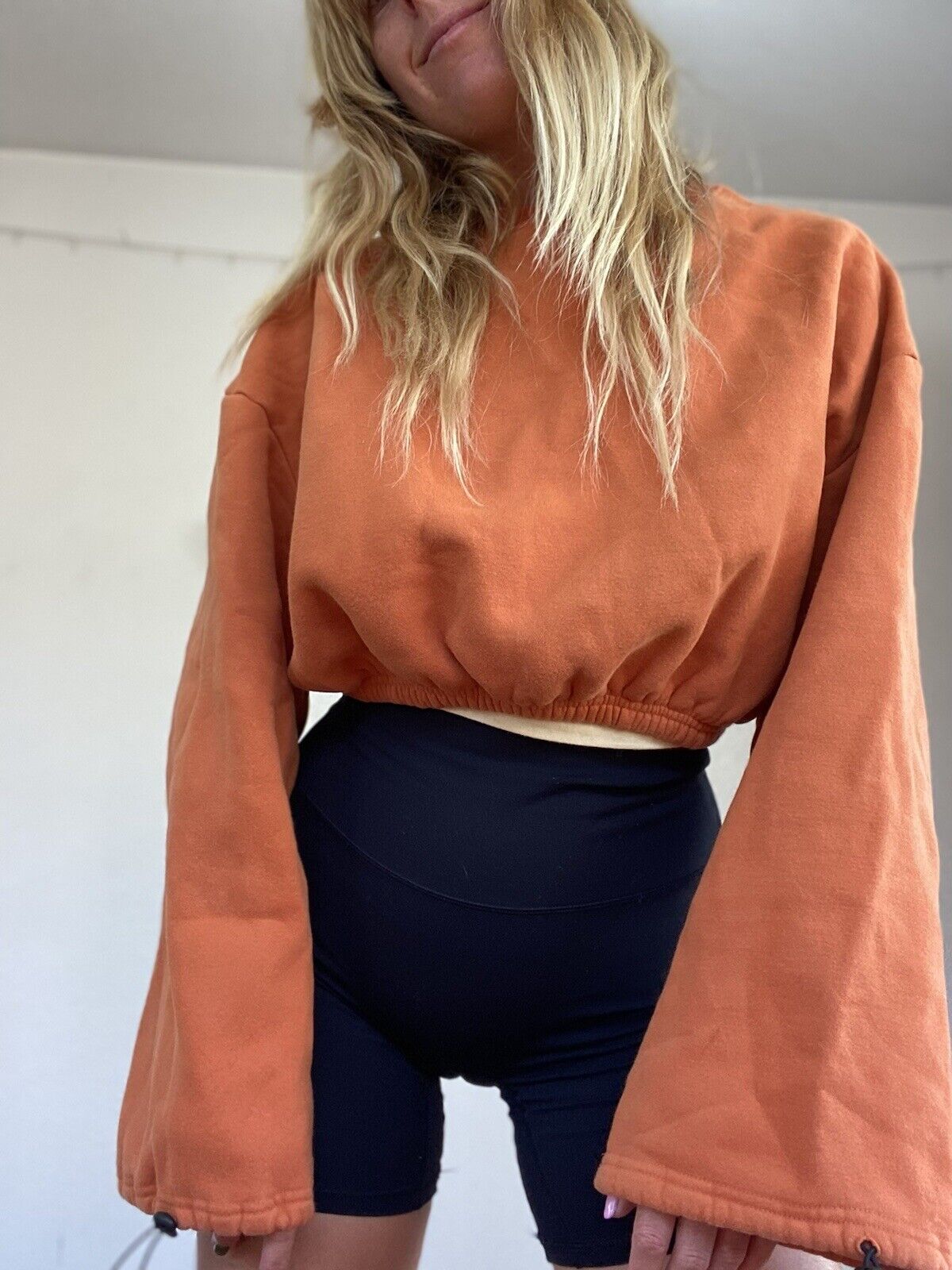 Orange Puffy Sweatshirt - Unbranded - Size Small