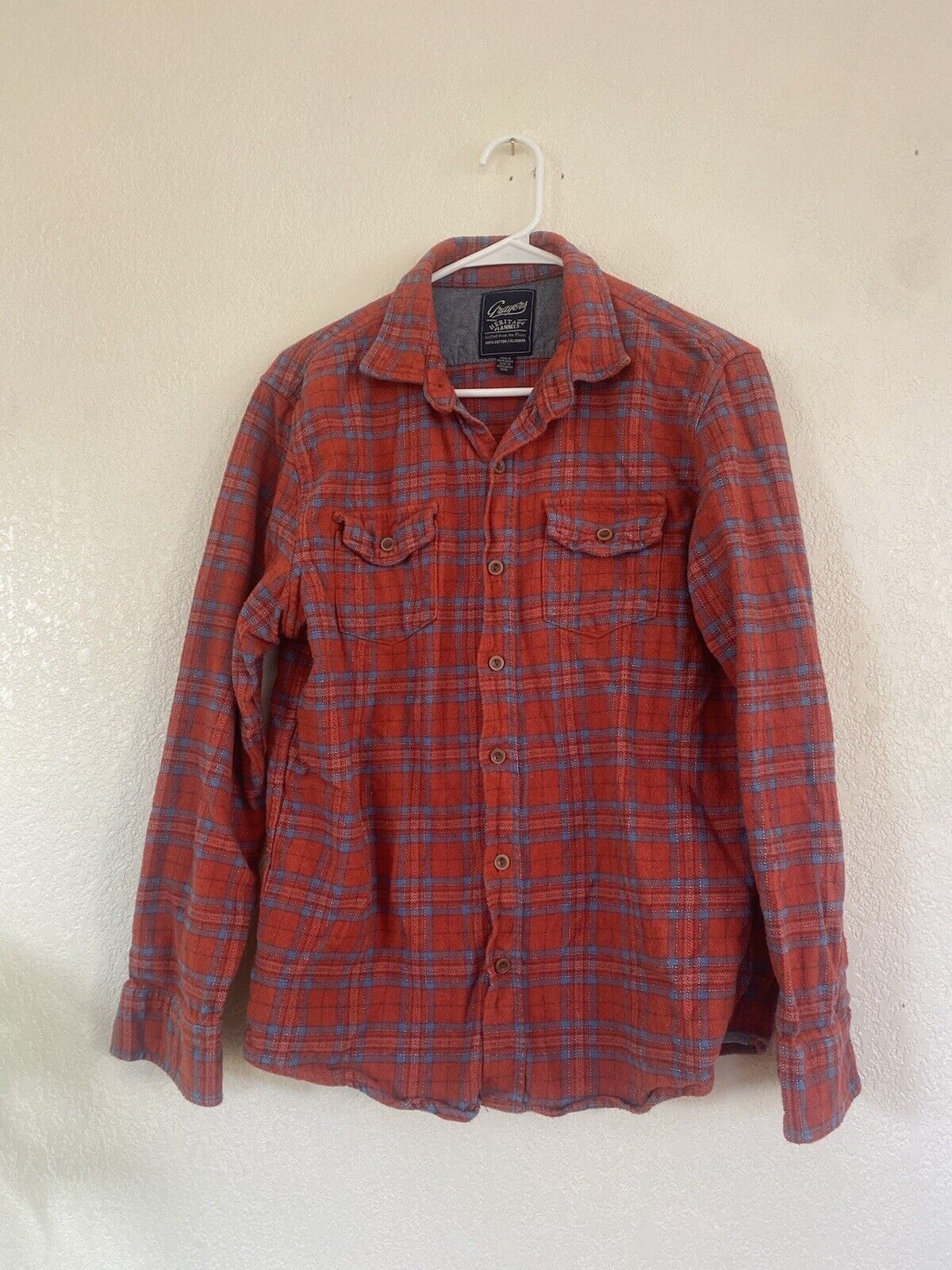 Red Plaid Flannel Shirt - Grayers - Size Medium # 1947