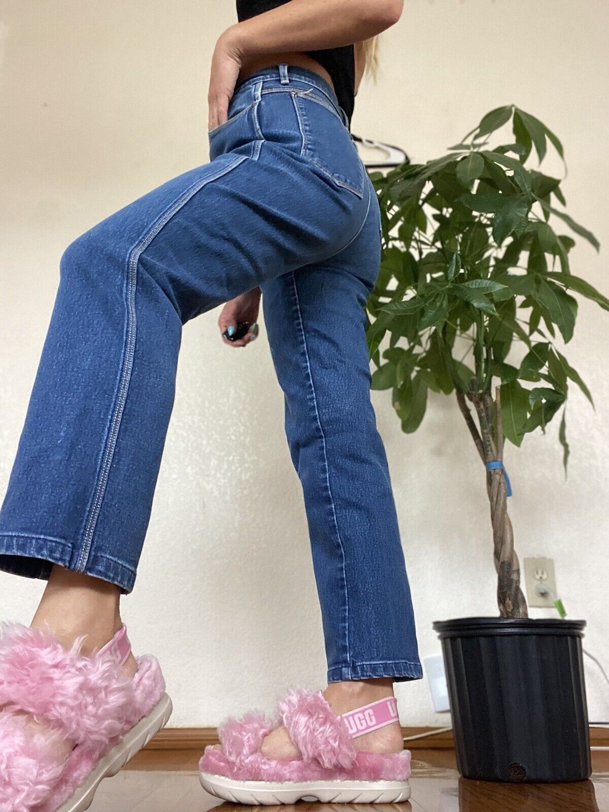 Dark Blue Staright Leg Jeans - Gloria Vanderbilt - Women's 14 # 2167